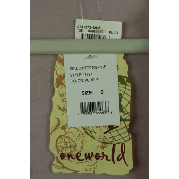 One World Open Cardigan Top Waterfall Purple Womens Small New - Picture 4 of 10